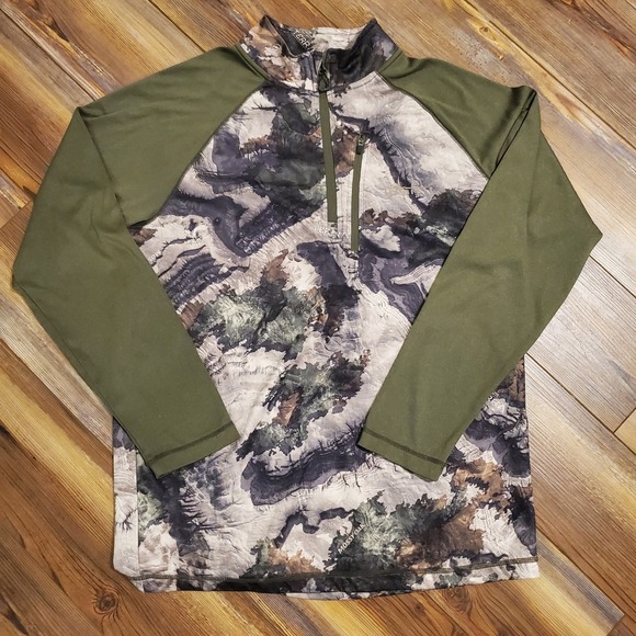 Habit Other - NWOT Habit Mens M Mossy Oak Elements Terra Camo 1/4 Zip Hunting Scent Factor M